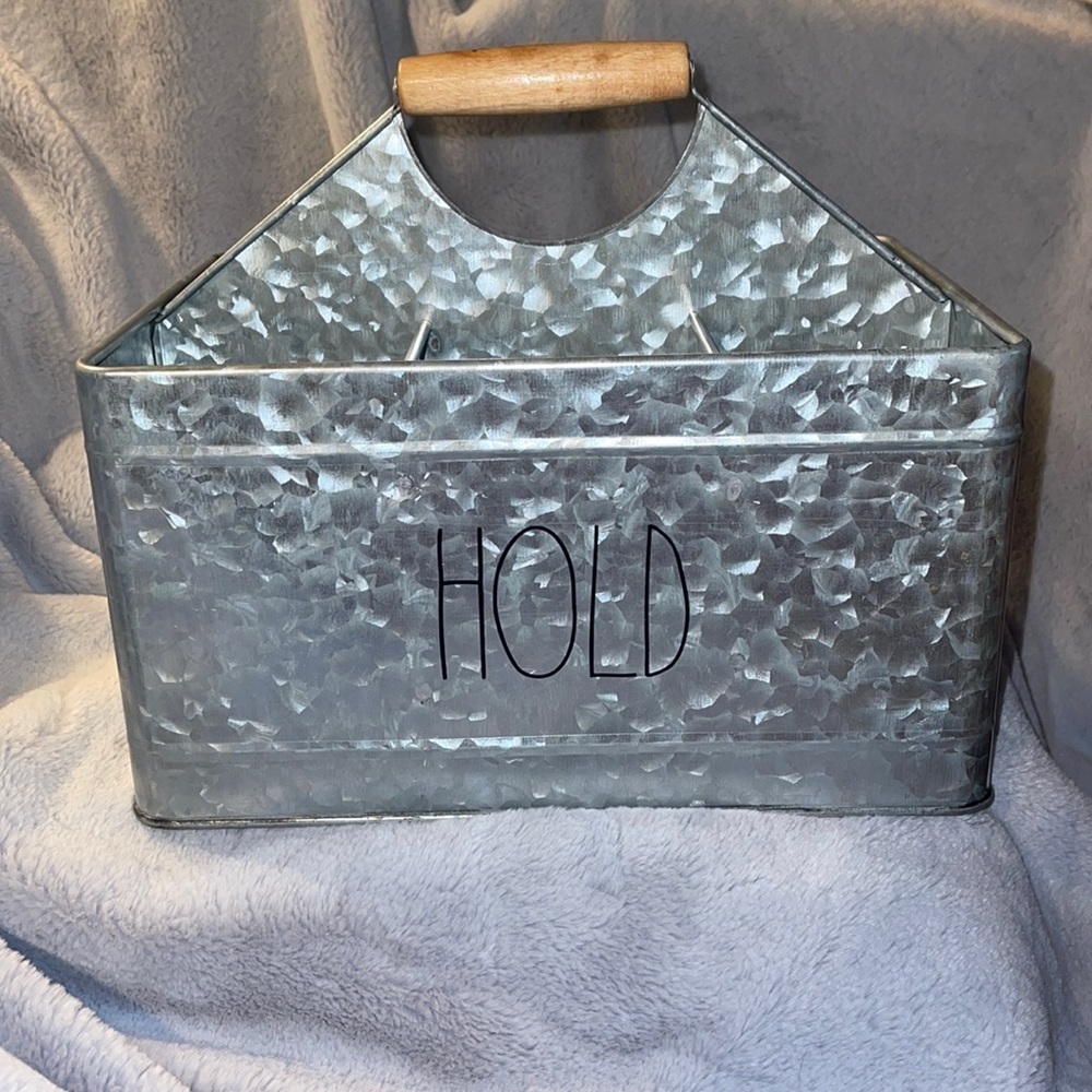 COPY - Rae Dunn Galvanized Utensil Holder “HOLD” NWT